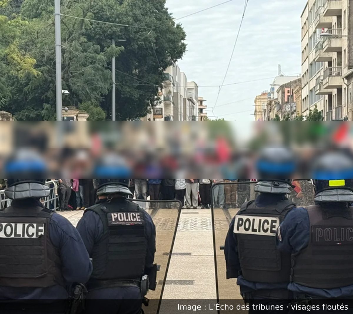 Image de la scène : À Montpellier, mortiers, pétards, œufs et pierres lancés sur les forces de l'ordre devant le lycée Clemenceau